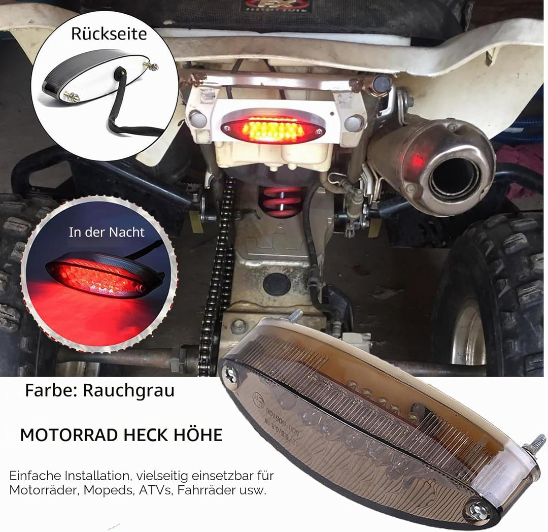 evomosa 28 LED Motorrad ATV Rücklicht Bremsstopp Kennzeichenbeleuchtung für ATV LTZ King Quad Runner