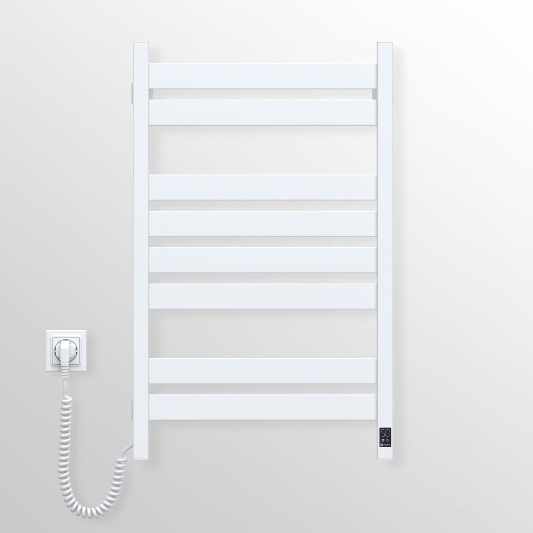 Elektrischer Handtuchhalter - Zeitloses Weiss, Elektrischer Handtuchheizkörper mit Thermostat, Kratz