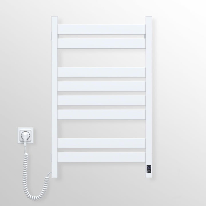 Elektrischer Handtuchhalter - Zeitloses Weiss, Elektrischer Handtuchheizkörper mit Thermostat, Kratz