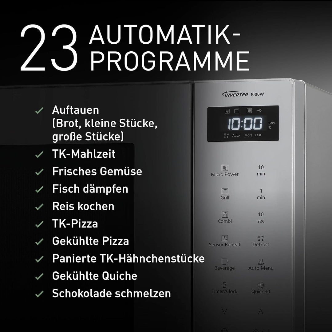 Panasonic NN-GT66QMEPG 31L Kombi-Mikrowelle mit Grillfunktion, 1000 W, Kombi-Kochen, 7 Leistungsstuf