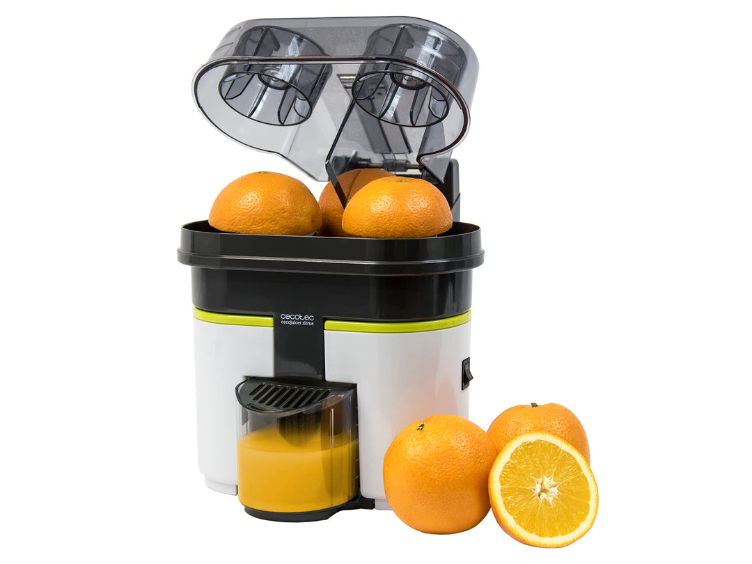 Cecotec Cecojuicer Zitrus Turboentsafter. Schneiden und Entsaften, 2 Köpfe, 500 ml Tank, BPA-frei, E