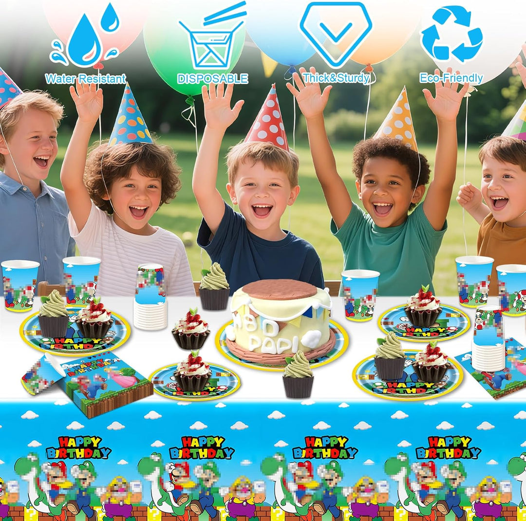Geburtstag Partygeschirr Pappteller Kindergeburtstag- Partygeschirr Birthday Super Bros Geburtstagsd