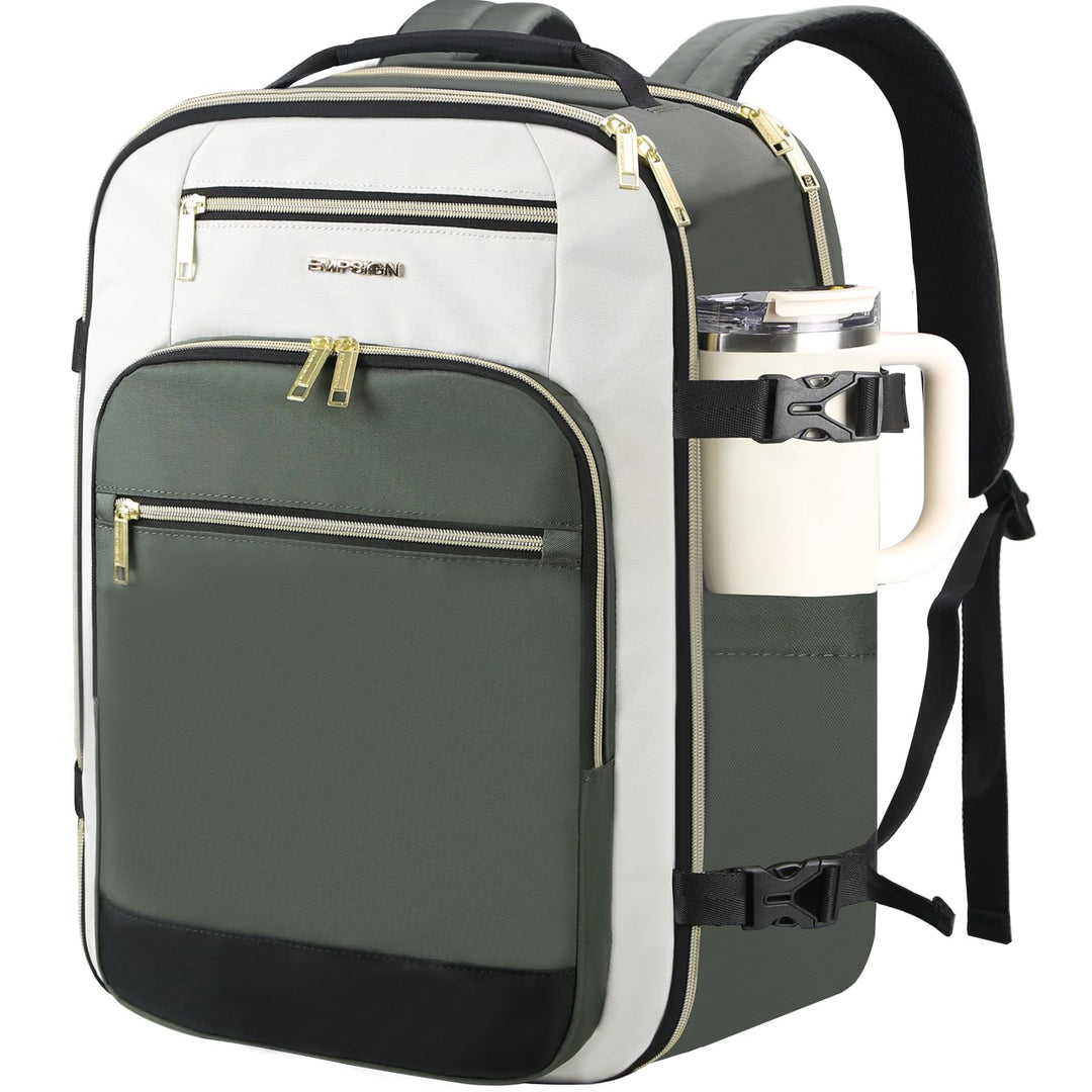 EMPSIGN 40L Reiserucksack Damen, Laptop-Rucksack 17,3 Zoll Handgepäck | Wasserdicht Elegant Rucksack