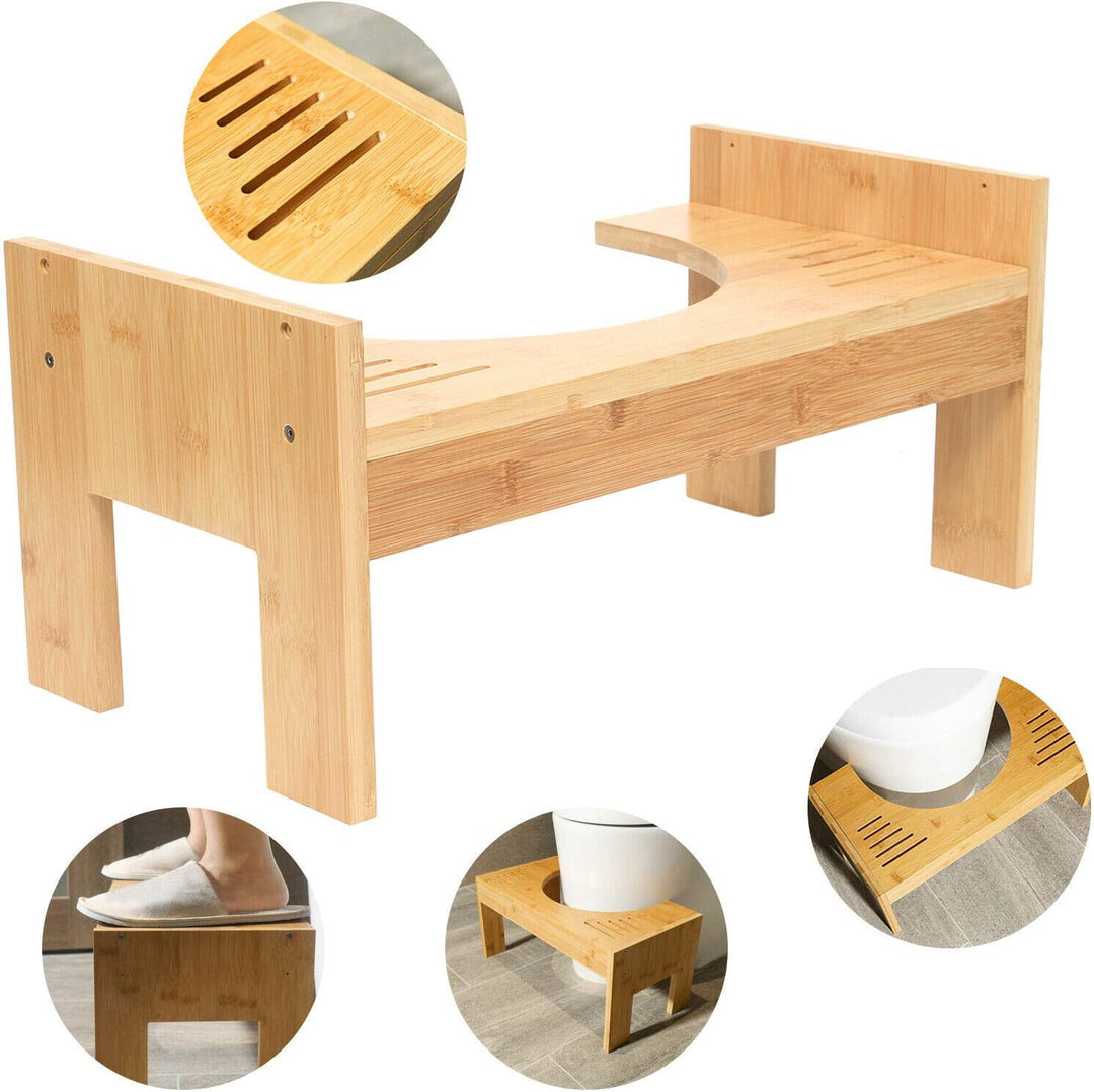 Toilettenhocker, Holz Toilettenhocker Toilettenhilfe Fussstütze mit Einstellbarer Höhe Toilettenhock