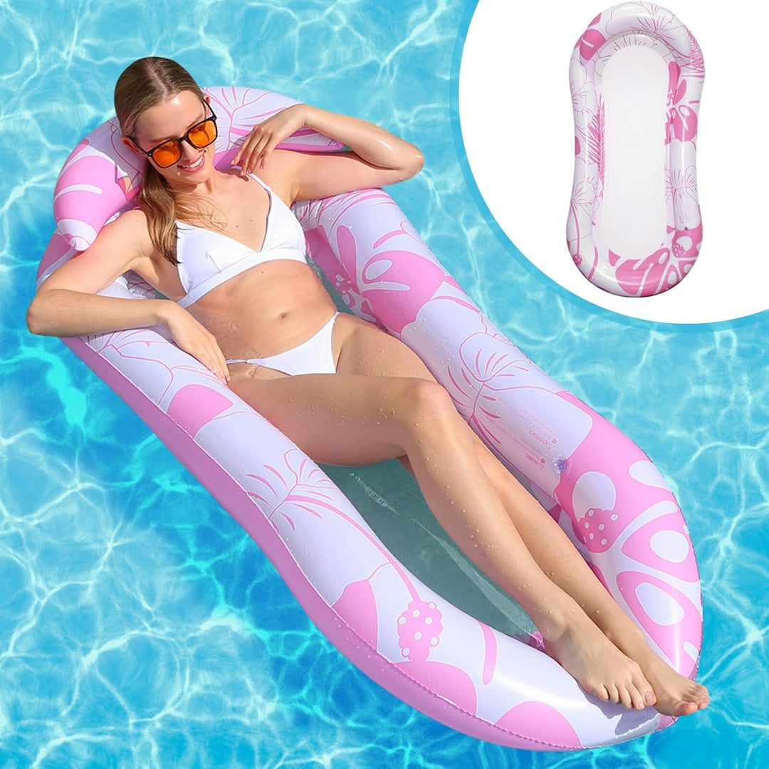 Jadin Wasserhängematte, Luftmatratze Wasser, Relax Schwimmbad Liege mit Kopfstütze, Wasser schwimmen
