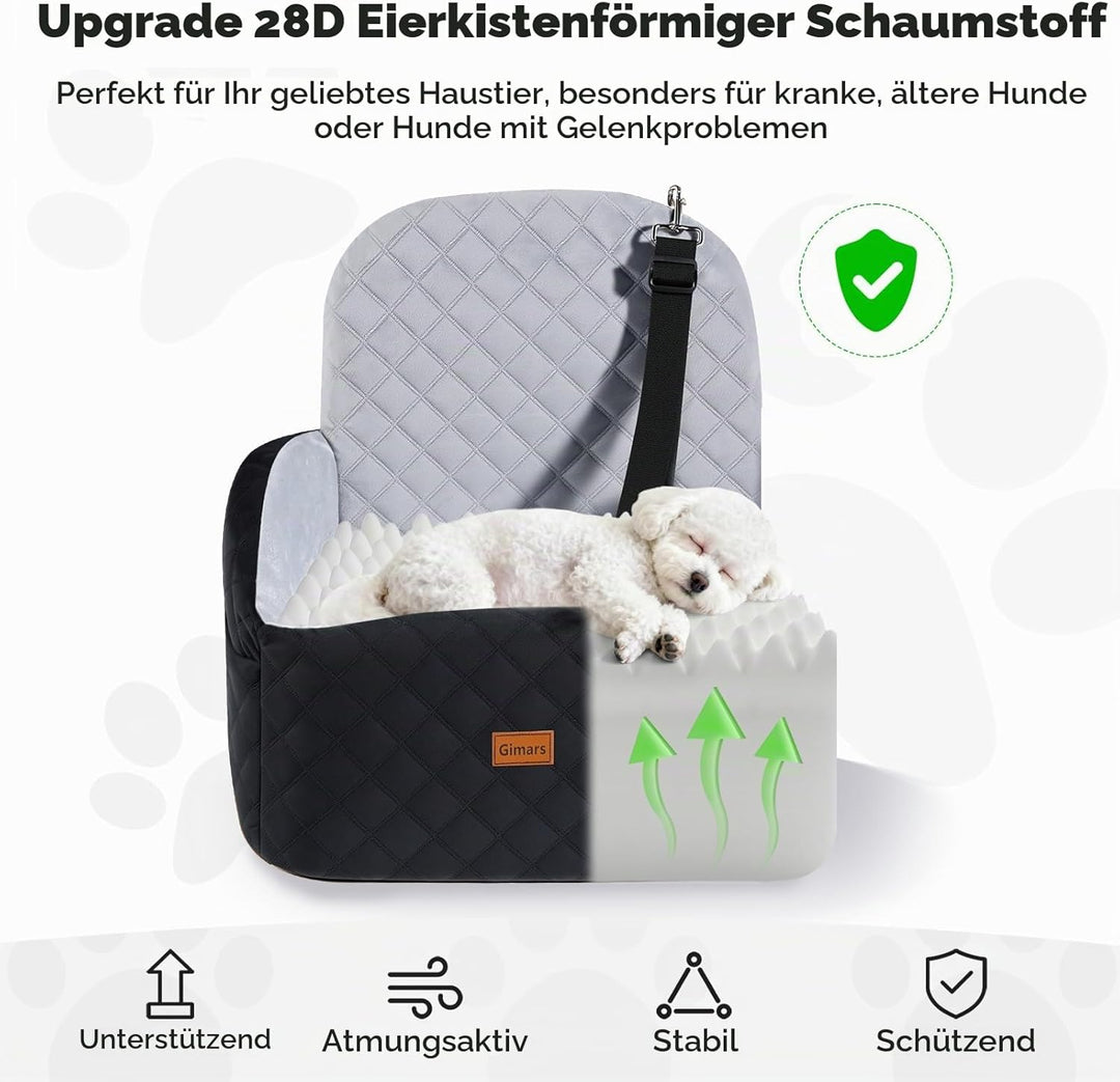 Gimars Wende-Hunde Autositz Mit Lang-/Kurzplüsch Sitzkissen Für Kleine/Mittlere Hunde Bis 16kg, Abne
