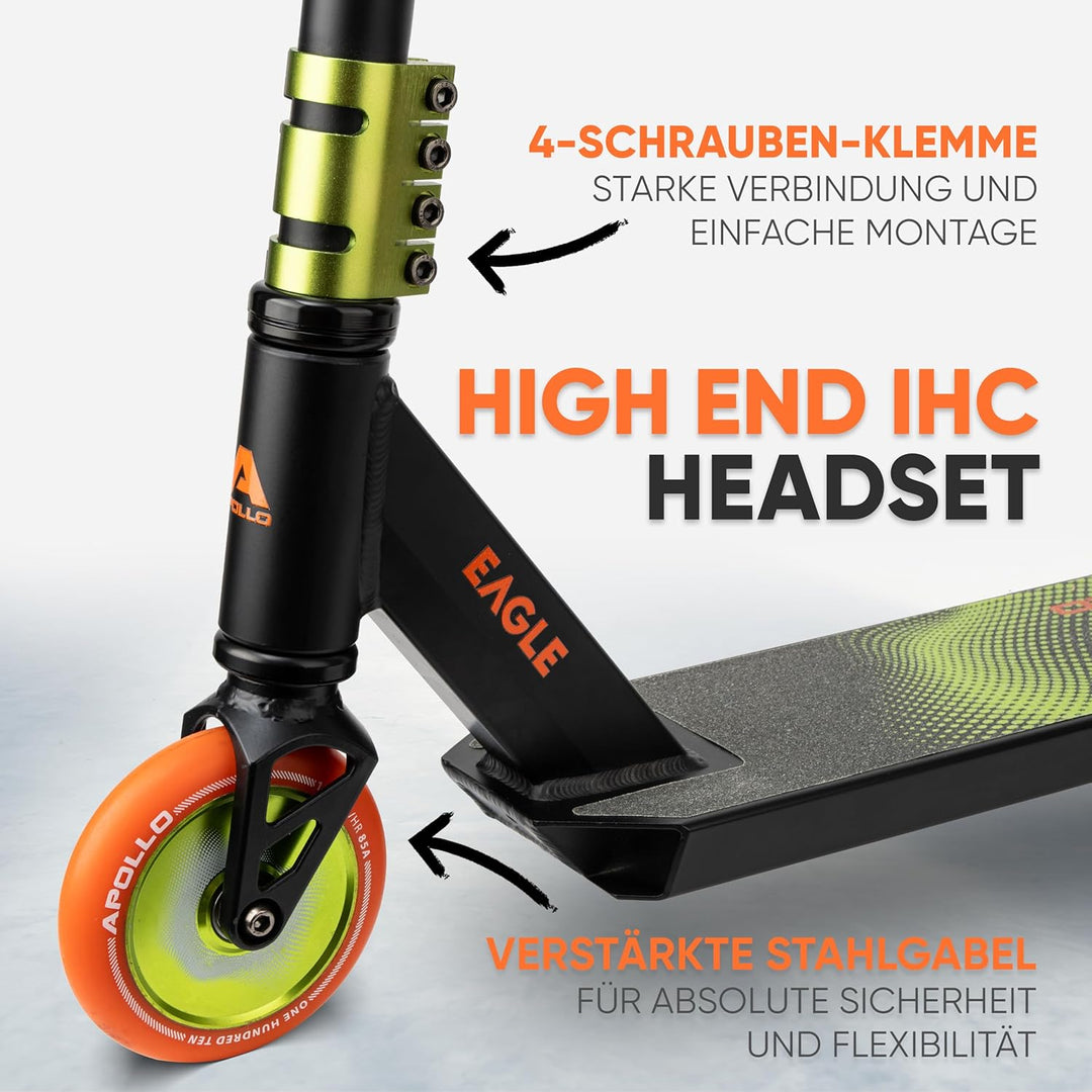 Apollo Stunt Scooter - Eagle, eloxierter Profi Stuntroller, Kinder Scooter mit ABEC 9 Kugellagern, 1