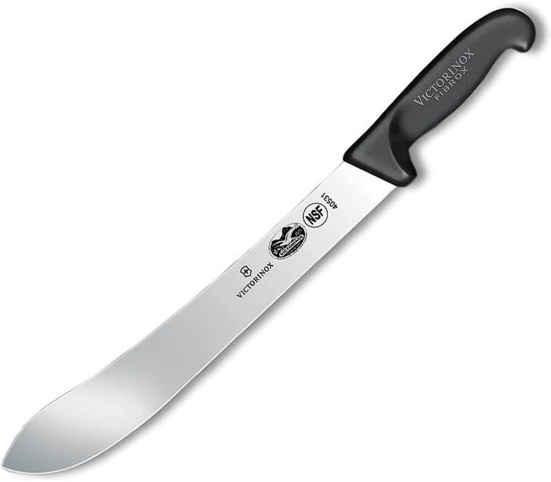 Victorinox, coltello da macellaio Fibrox, nero, lunghezza: 31 cm, 5.7403.31 31 cm Schwarz, 31 cm Sch