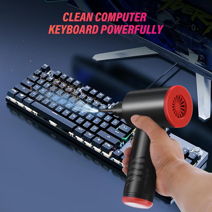 Staubgebläse Air Duster Elektrische Druckluft Mini Gebläse, Luftdruckspray für PC Reinigung 3-Gang C
