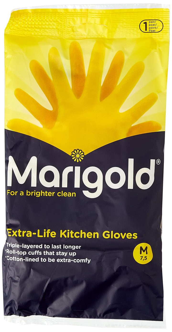 MARIGOLD Handschuhe für die Küche, Grösse M, Gelb, 6 Stück Einzelbett, Einzelbett
