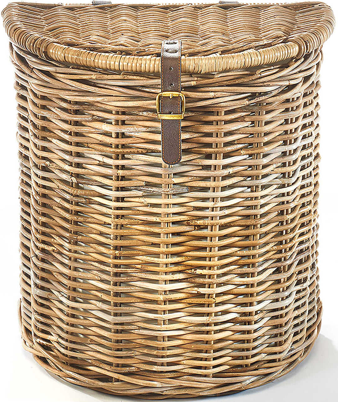 Kobolo Wäschebehälter Wäschetonne Wäschesammler - Rattan - grau - 51x32x55 cm