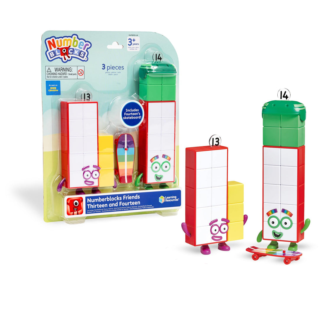 Learning Resources Numberblocks Dreizehn und Vierzehn, Figur und Lernspielzeug zum Erlernen von Zahl
