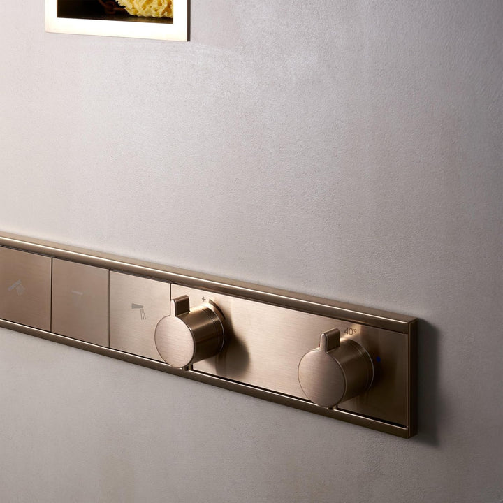 hansgrohe Unterputz Thermostat Dusche RainSelect, Duscharmatur für 3 Verbraucher, Brushed Bronze Bru