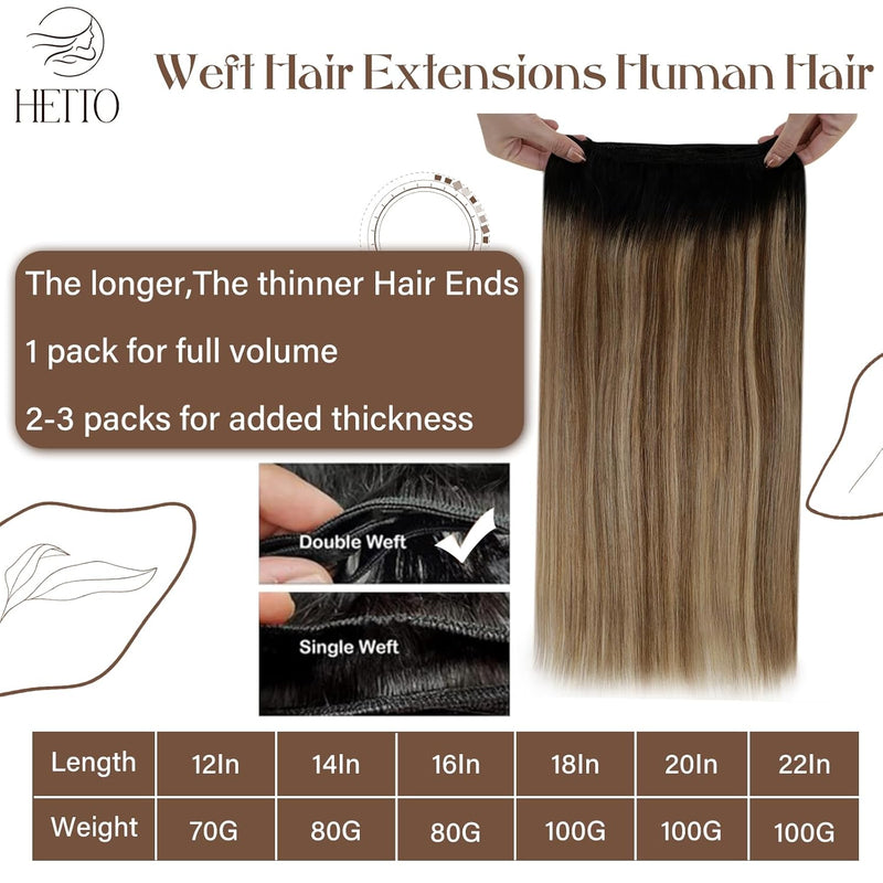 Hetto Balayage Echthaar Tressen Extensions Remy Tressen Echthaar Extensions Naturlich Tressen Extens