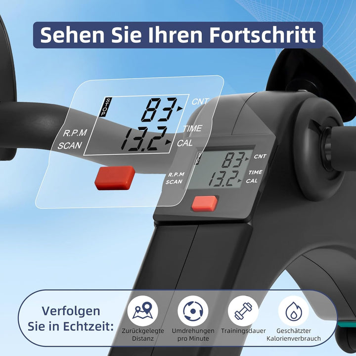 EVOLAND Mini Fitnessbike für zuhause, Arm und Beintrainer Fitnesstrainer, Sportgerät Heimtrainer, Ho