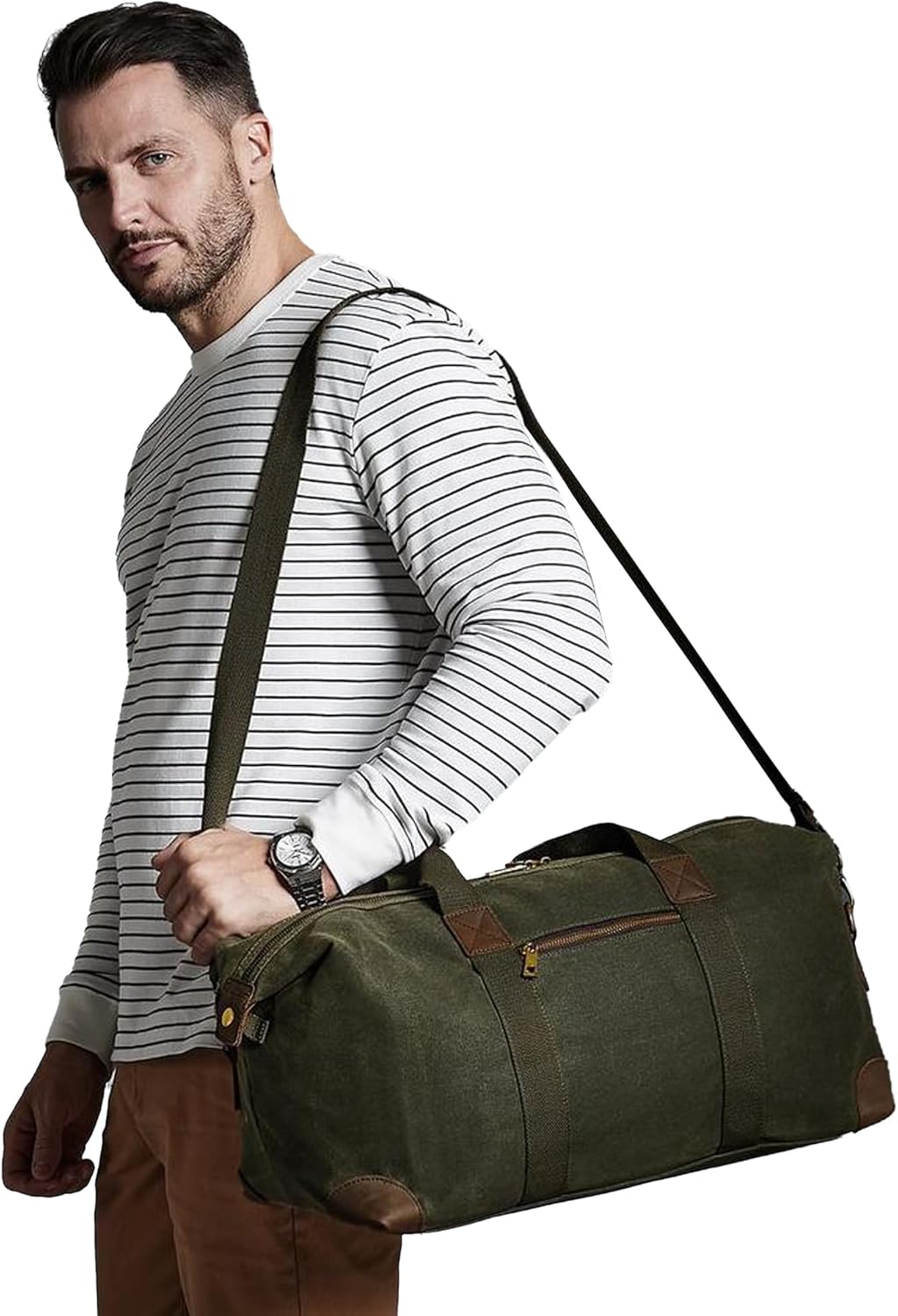 Quadra Vintage Canvas Holdall, Grösse:58 x 30 x 30 cm, Farbe:Vintage Light Grey 58 x 30 x 30 cm Vint