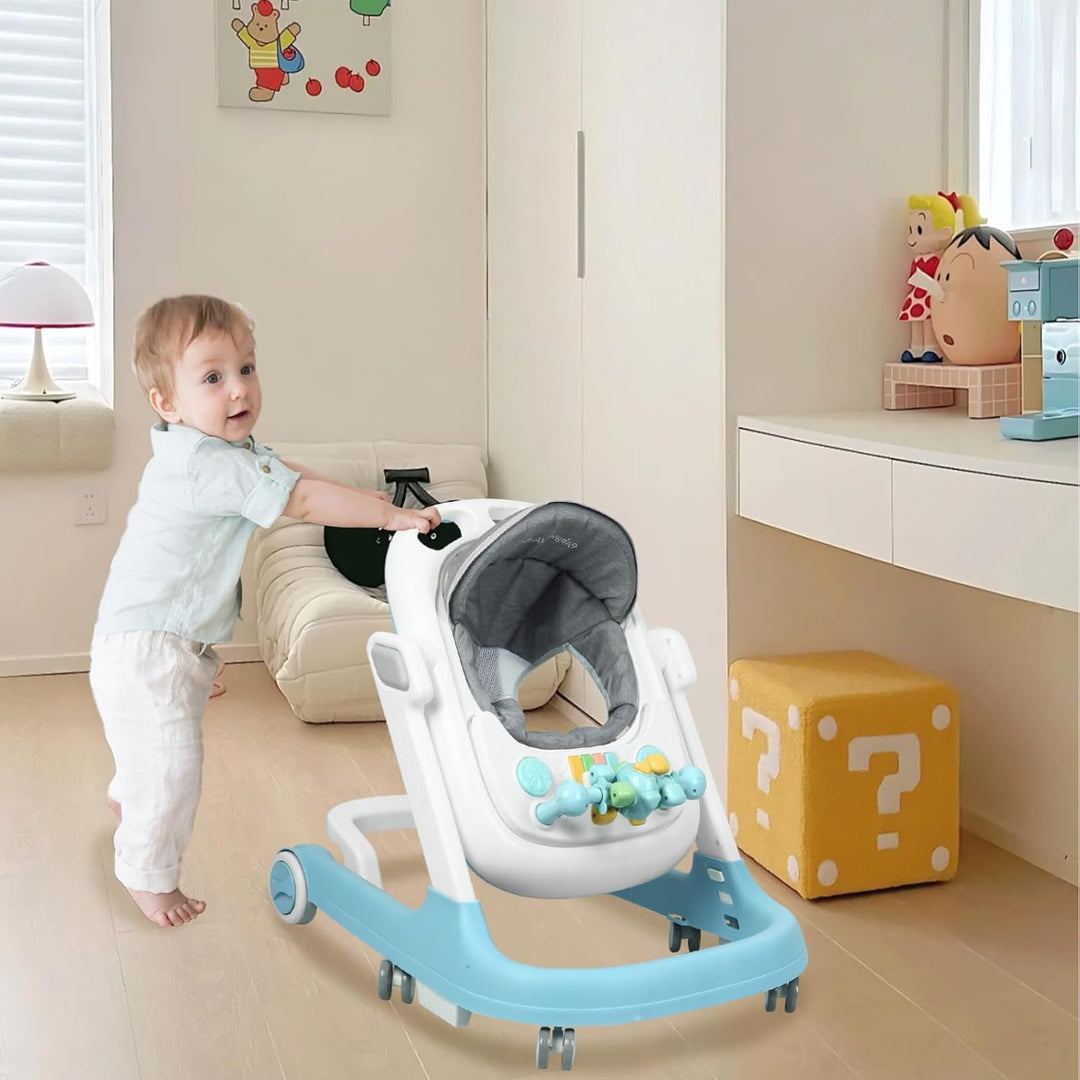 OHMG Babywalker Lauflernwagen, 5 in 1, Lauflernwagen, Wippfunktion, Babywippe mit Rollen, Licht, Mus