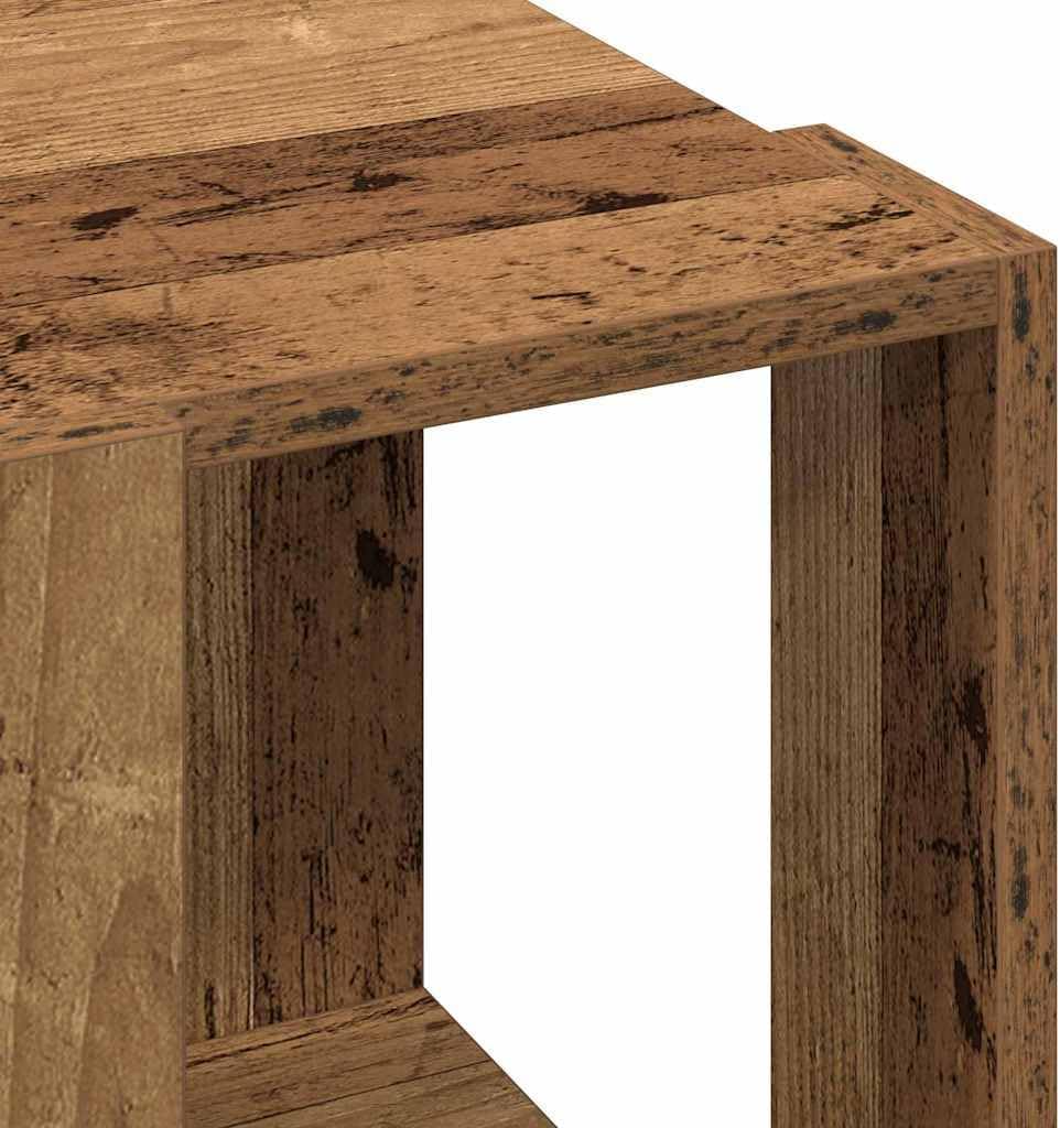 vidaXL Couchtisch Altholz 32 x 32 x 30 cm Holzwerkstoff, Stilvoller Couchtisch für das Wohnzimmer, m