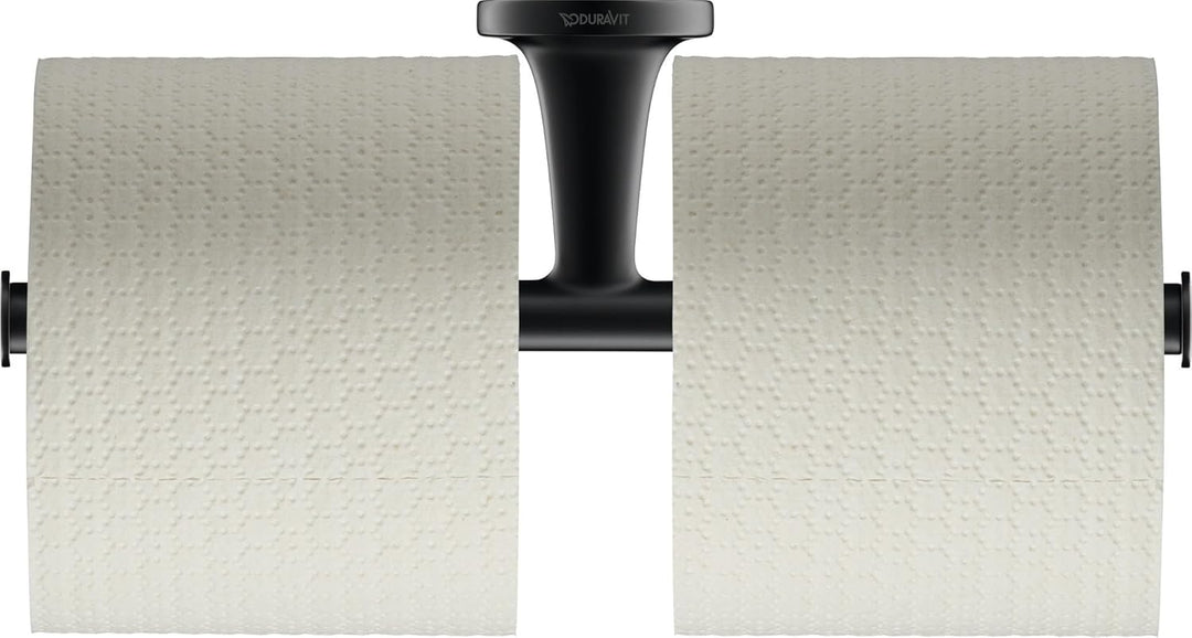 Duravit Papierrollenhalter Starck T, für 2 Rollen, Wandmontage, Schwarz Matt ohne Deckel für 2 Rolle