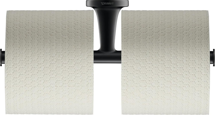 Duravit Papierrollenhalter Starck T, für 2 Rollen, Wandmontage, Schwarz Matt ohne Deckel für 2 Rolle