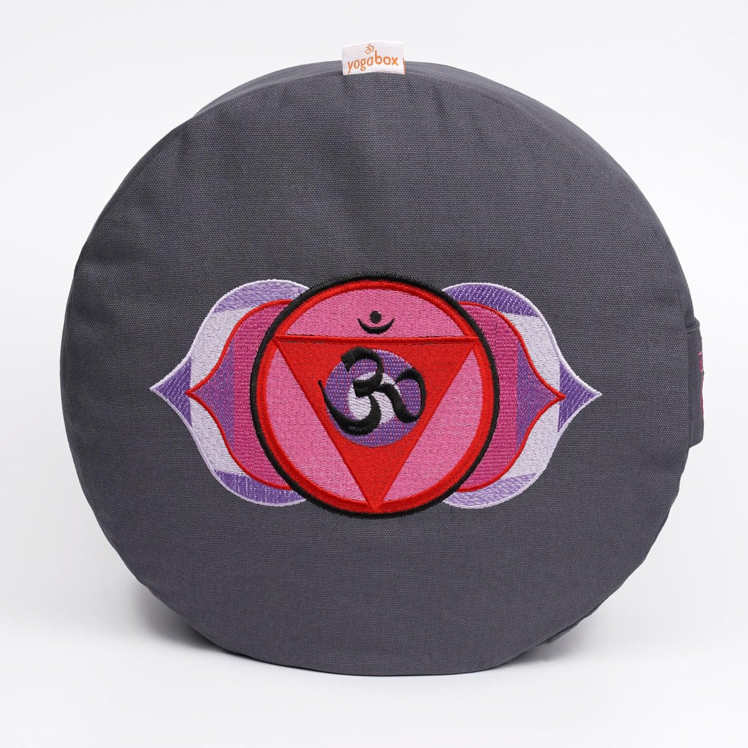 Yogabox Meditationskissen Glückssitz® Chakra, grau, Grau