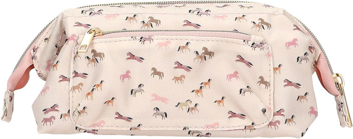 Depesche 13971 Miss Melody Blossom Pony - Schlampertasche mit Bügel, in Beige und Rosa, mit Pferde-M