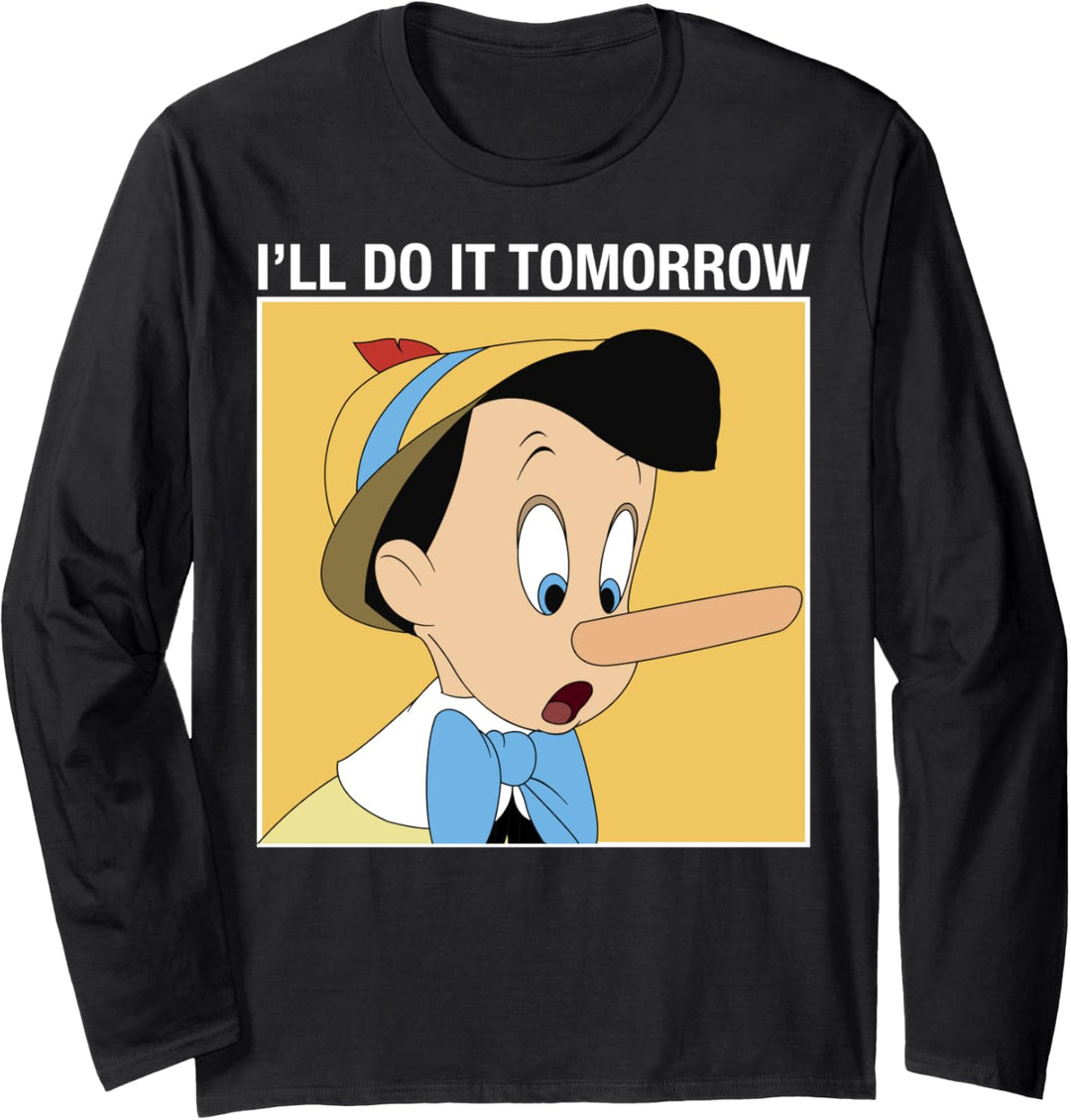 Disney Pinocchio I'll Do It Tomorrow Langarmshirt