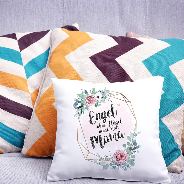 OWLBOOK Engel Mama Flauschiges Kissen Geschenke Geschenkideen Mama zum Muttertag als Muttertagsgesch
