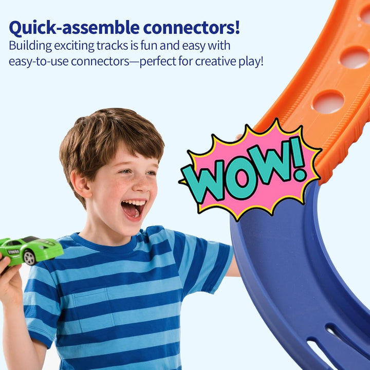 6stk Biegen Bahn Zubehör für Hot Wheels, 90 Grad Gebogene Bahn Track Builder ABS Rennstrecken Kompon