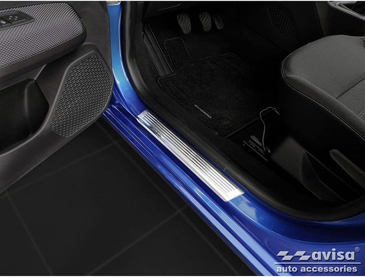 Avisa INOX Door sill Protectors Compatible with Dacia Sandero III 2020- incl. Stepway 'Lines' - 4-Pi