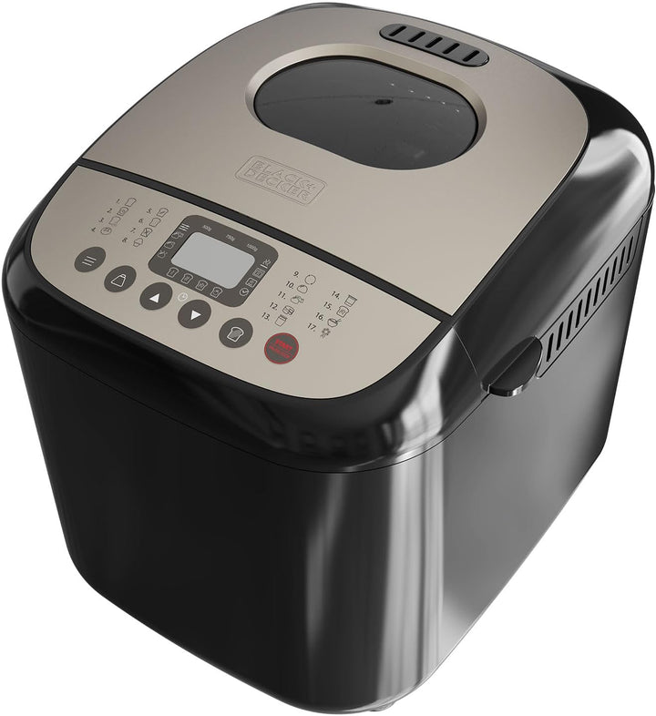 BLACK+DECKER BXBM600E – Brotbackautomat 600W | 500g, 750g & 1kg | 17 Programme für Brot, Joghurt, Ku