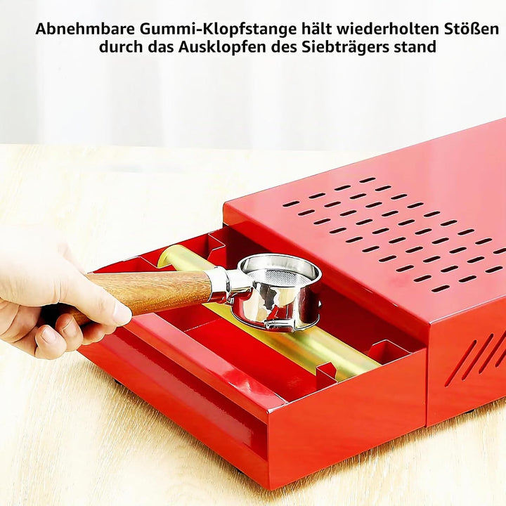Kaffeeklopfbox Espresso Klopfer Schublade (rot), Rot