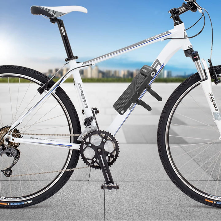 Faltschloss, Faltschloss Fahrrad mit Halterung inkl 2 Schlüssel & 1 Schlüsselring Fahrradschloss aus