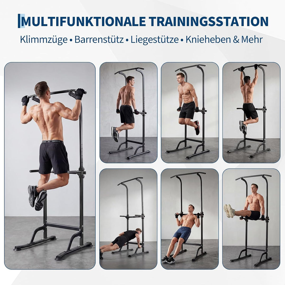 Heimfitness Kraftturm, Dip Station, Verstellbare Klimmzugstange für Ganzkörpertraining Stabiler All-