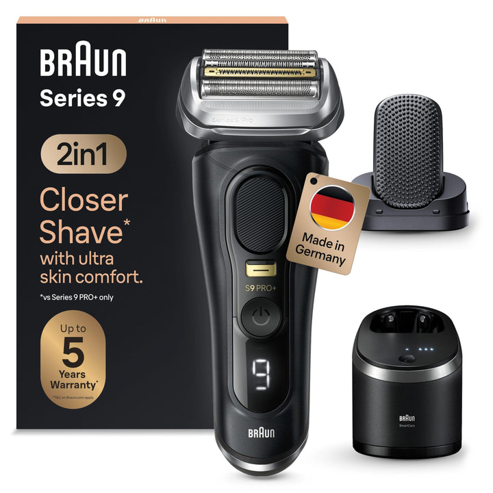 Braun Series 9 Pro+ Rasierer Herren Elektrisch, Elektrorasierer mit 5 Pro Rasierelementen, ProComfor