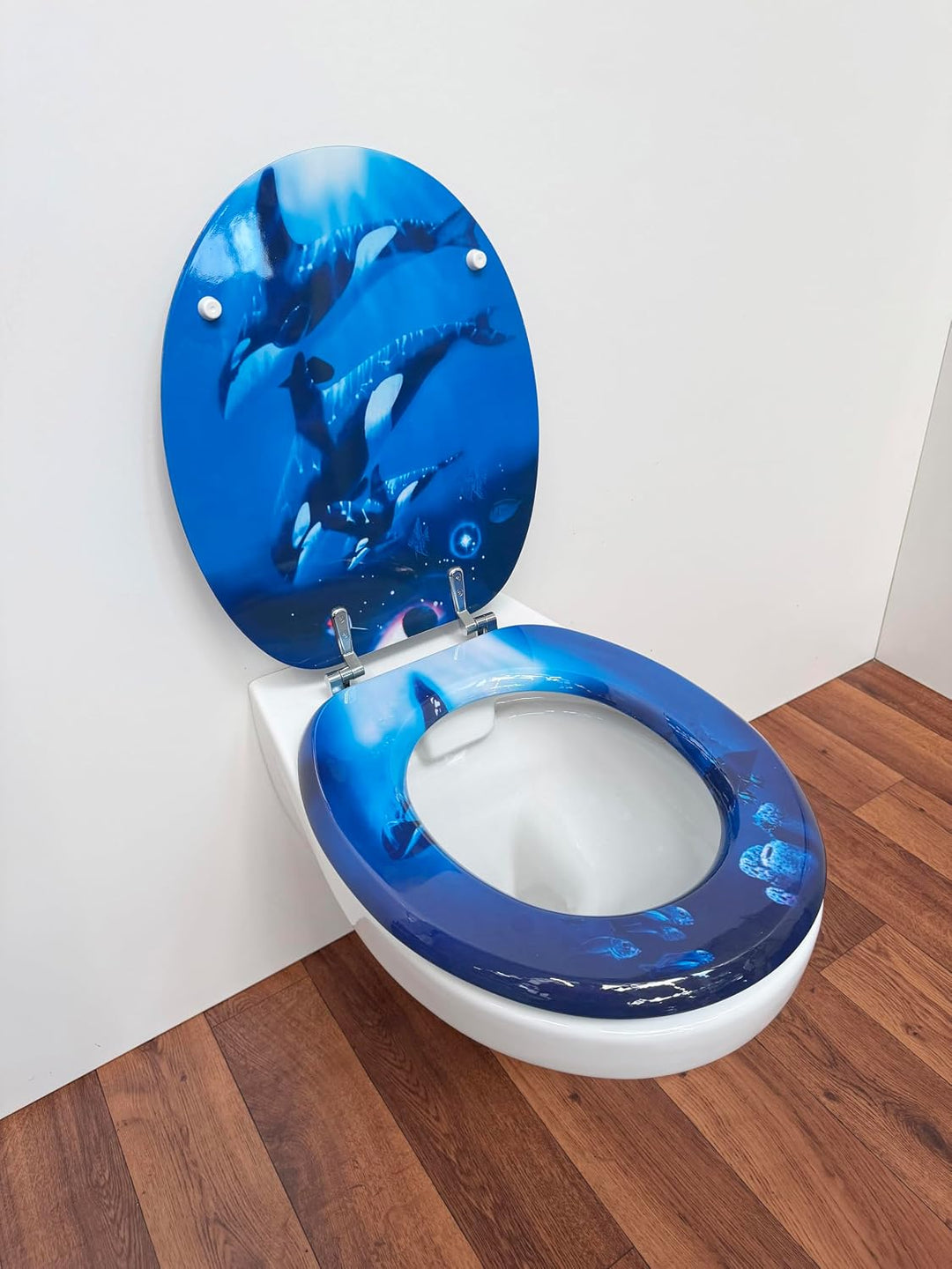 ADOB Design WC Sitz Klobrille Toilettendeckel Wale, Holzkern, verstellbare Metallscharniere, univers