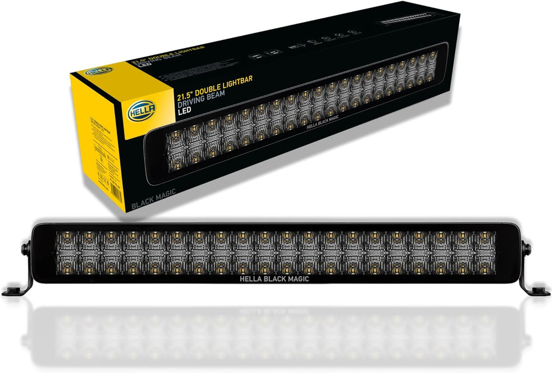HELLA 1FJ 358 176-401 LED-Fernscheinwerfer - Black Magic Double Lighbar 21.5" - 12/24V - Anbau - Kab