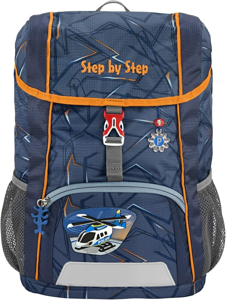 Step by Step Rucksack-Set Kid „Helicopter Sam“, mit Sitzkissen, ergonomischer Mini-Ranzen mit abnehm