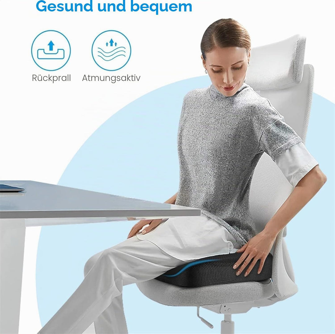 Feagar Sitzkissen, Orthopädisches Sitzkissen aus Memory Foam, Ergonomisches Sitzkissen für Bürostuhl