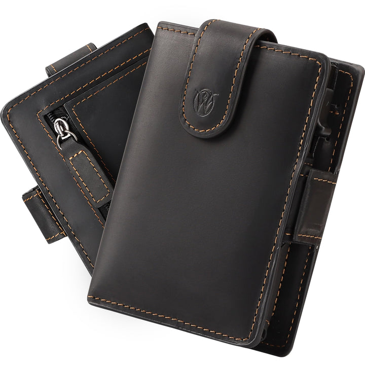 WillFire® MagFlap | Geldbörse Herren | Extra Schlüsselanhänger | Leder Kartenetui für 10-12 Karten |