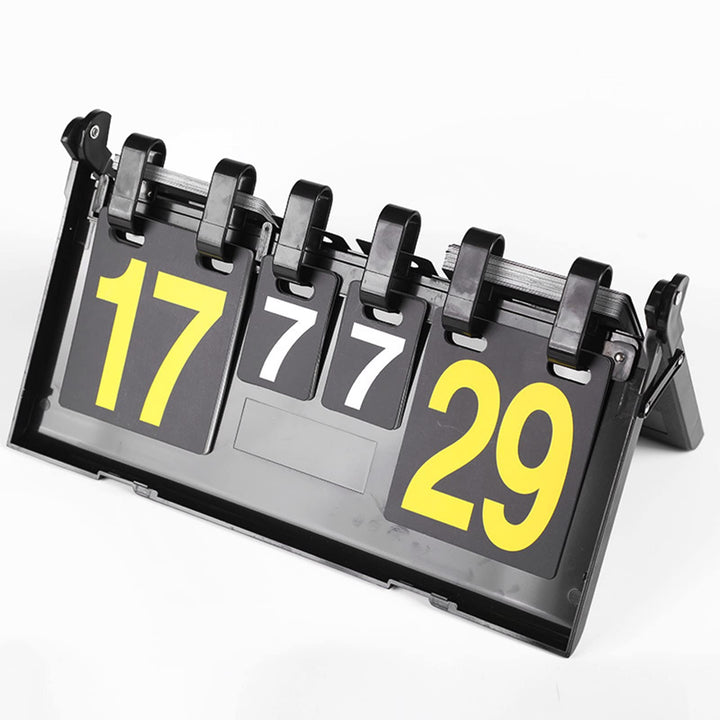 JasCherry Tragbare Flip Sport Anzeigetafel 4 Stellig Wettkämpfe Kerbe Zähltafel für Volleyball Badmi