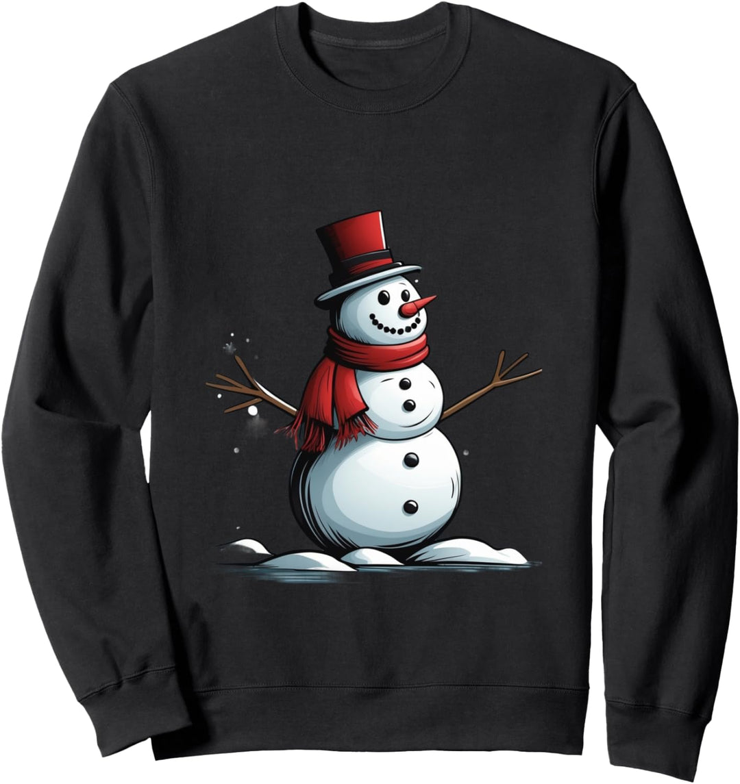 Weihnachtszauber Schneemann mit festlicher Mütze Sweatshirt