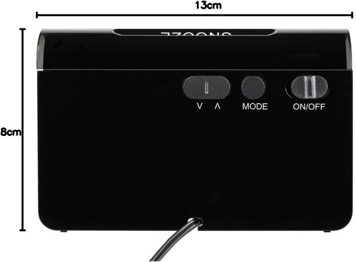 TFA Dostmann 60.2543 Digitaler Funk Wecker ICON LED Leuchtziffern rote Ziffern, mit Batterien, rote