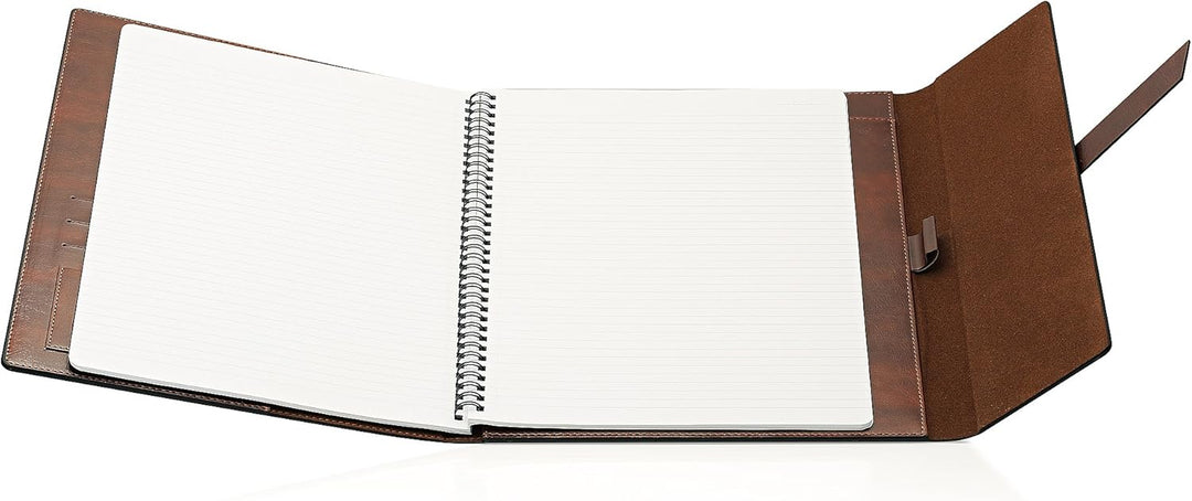 Gallaway Leather Padfolio-Ordner aus veganem Leder, schmal, Notizblockhalter, nachfüllbar, Business-