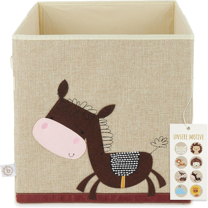 Bieco Aufbewahrungsbox Kinder - Süsse Esel Spielzeugkiste faltbar - 33x33x33 cm - ideal für Kallax R