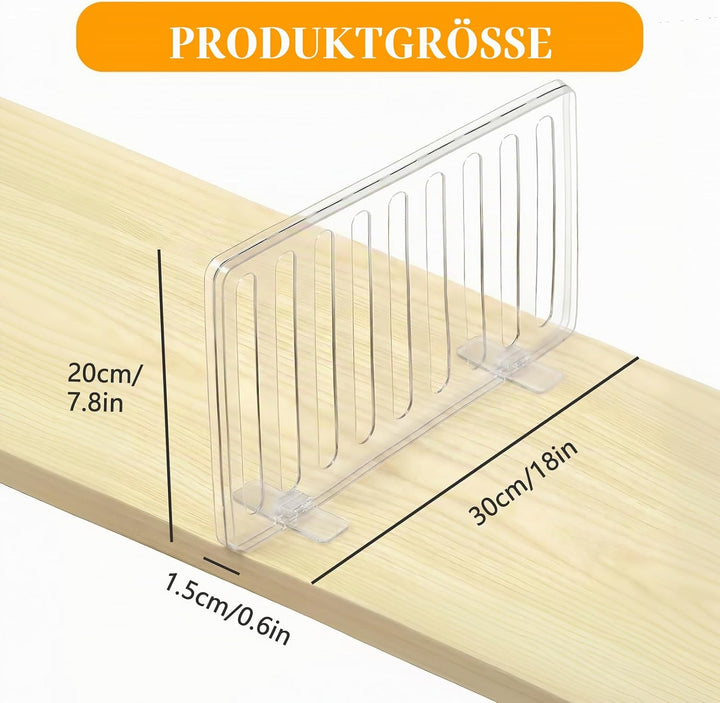 Regalteiler 4er-Pack Schränke Regaltrenner Organizer Nano-Klebeband Selbstklebender transparenter Sc
