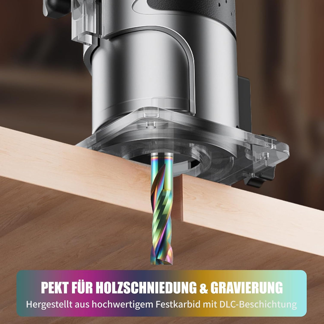 8mm Schaft Kompression CNC Fräser Schaftfräser , 2-Flöte Spiralnutfräser mit DLC Beschichtung 25mm S