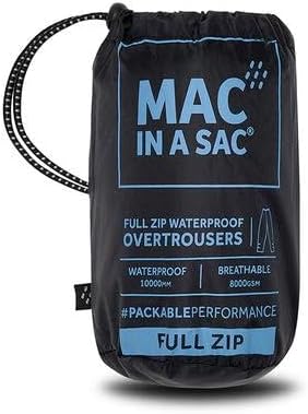 Mac in a Sac Origin Full Zip Overtrousers – Packbare, wasserdichte Regenhose, leichte, atmungsaktive
