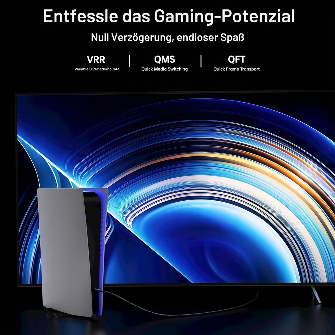 Lang HDMI Kabel 2M,16K HDMI 2.2 Kabel 96Gbps Ultra High Speed 16K@60Hz,8K@240Hz,4K@480Hz,eARC,HDR10+