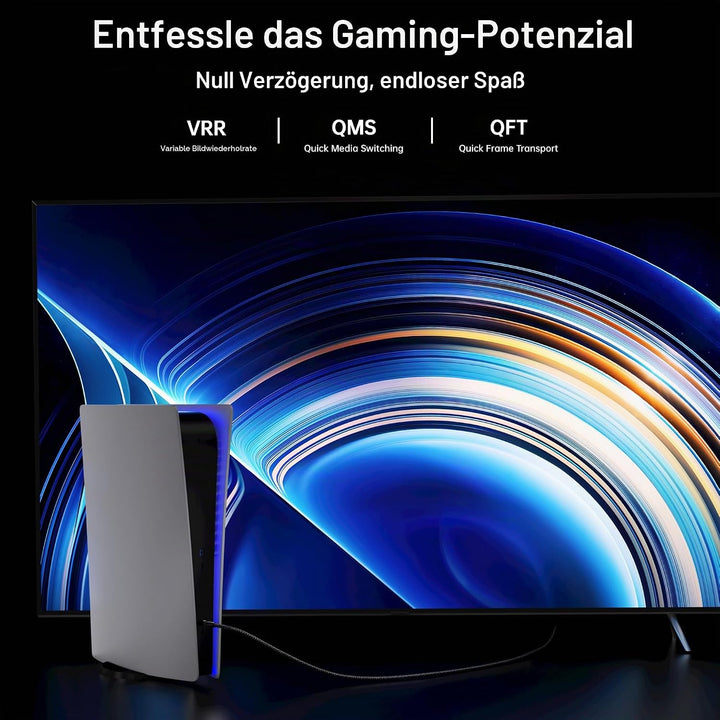 Lang HDMI Kabel 2M,16K HDMI 2.2 Kabel 96Gbps Ultra High Speed 16K@60Hz,8K@240Hz,4K@480Hz,eARC,HDR10+